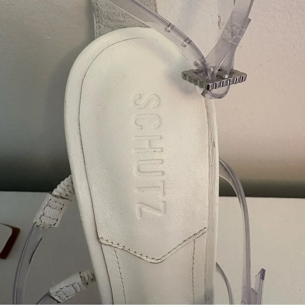 SCHUTZ | White Strappy High Heel Sandals - Picture 6 of 13